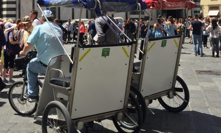 Rickshaws gone: Florence’s historic centre adapts, drivers protest