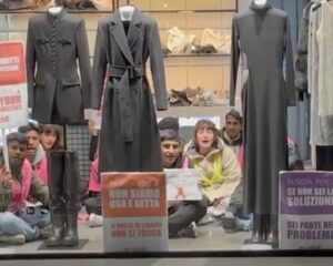 Protest Inside a Fashion Boutique Turns Heads in Florence 
