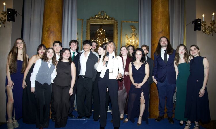The President of The American University of Florence with long-term students